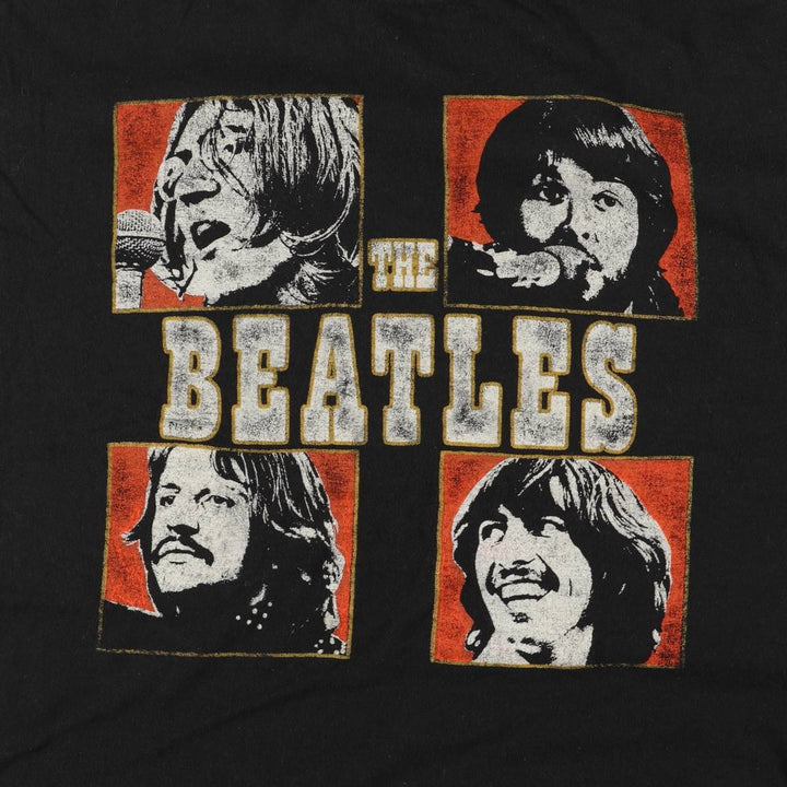 THE BEATLES Band T-shirt, Band T, Men's XL size cotton black type Vintage Second Hand