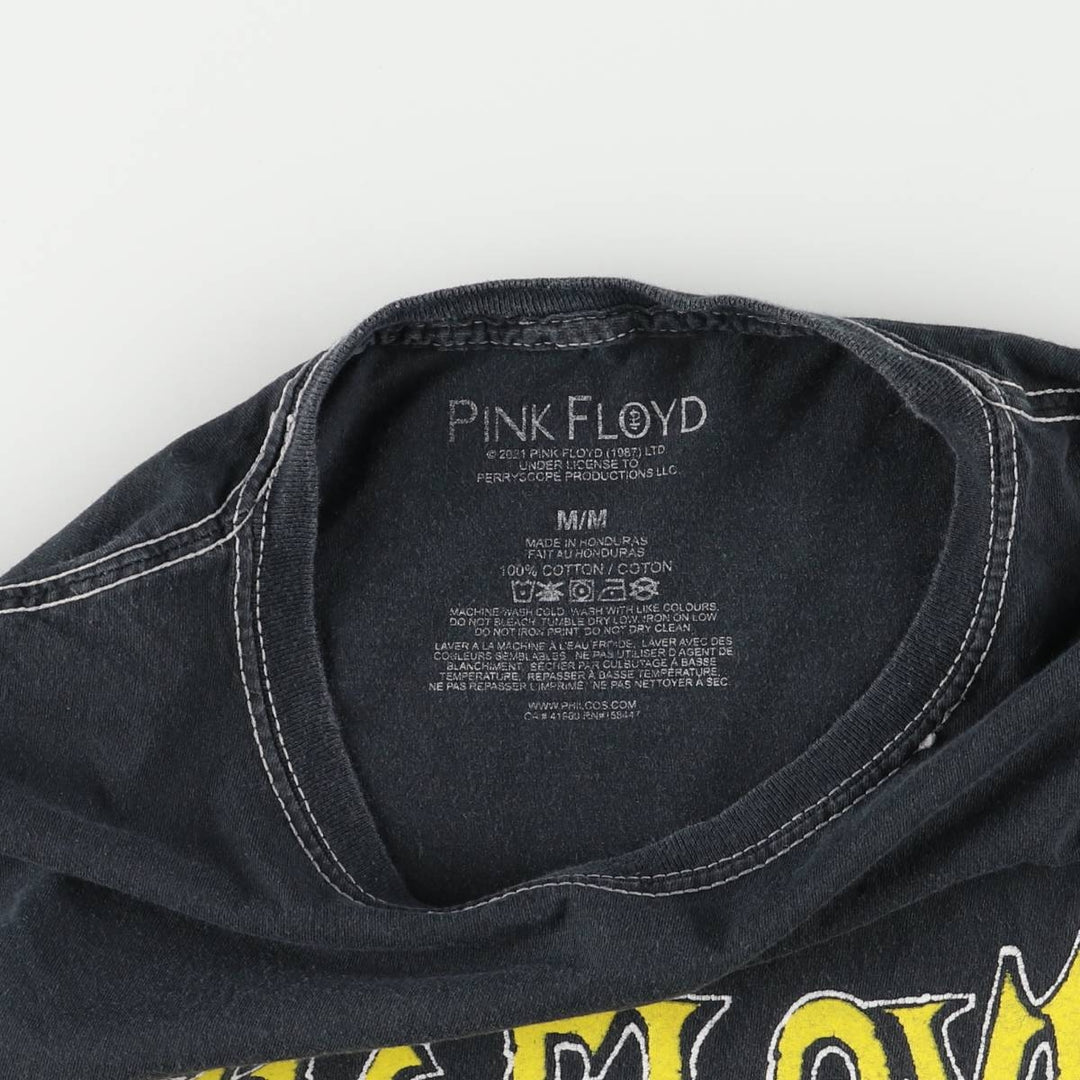 PINK FLOYD Tie-Dye Pattern Band T-Shirt, Men's Size Medium cotton Charcoal Vintage Second Hand