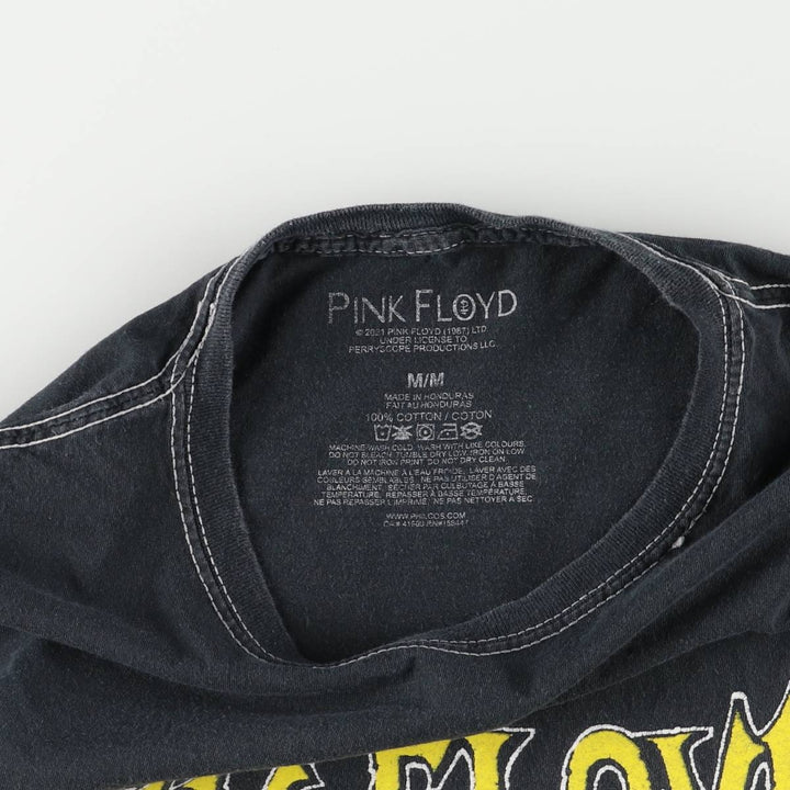 PINK FLOYD Tie-Dye Pattern Band T-Shirt, Men's Size Medium cotton Charcoal Vintage Second Hand