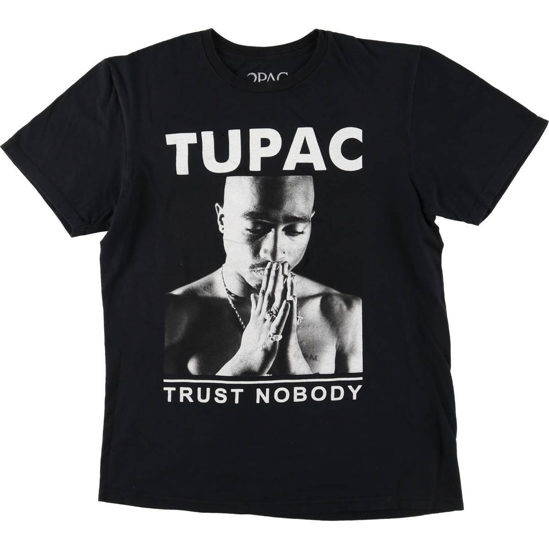 2pac rap t-shirt, men's size M cotton black type Vintage Second Hand