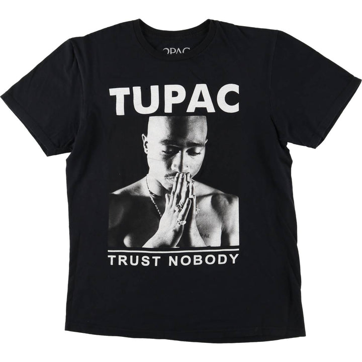 2pac rap t-shirt, men's size M cotton black type Vintage Second Hand