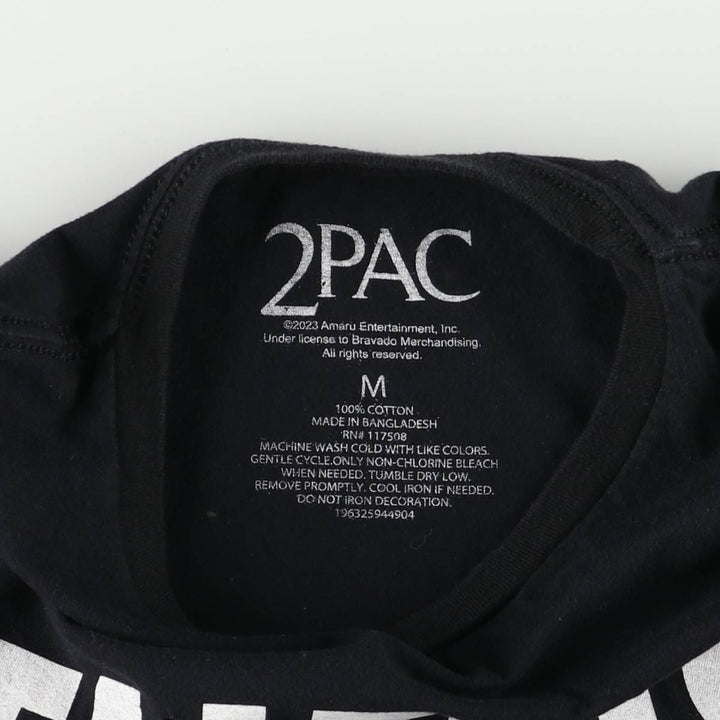 2pac rap t-shirt, men's size M cotton black type Vintage Second Hand