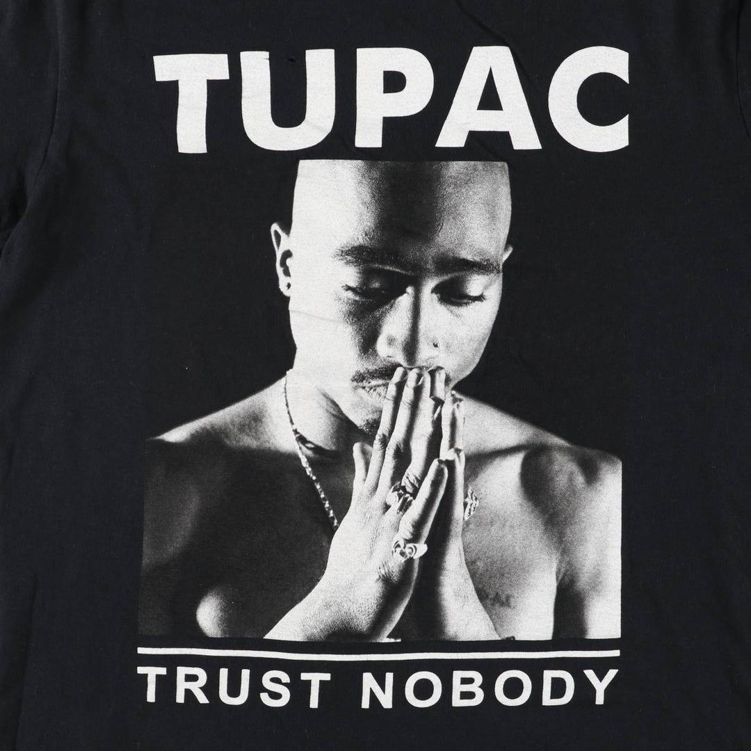 2pac rap t-shirt, men's size M cotton black type Vintage Second Hand