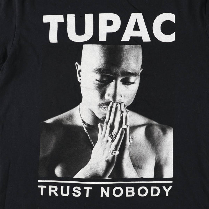 2pac rap t-shirt, men's size M cotton black type Vintage Second Hand