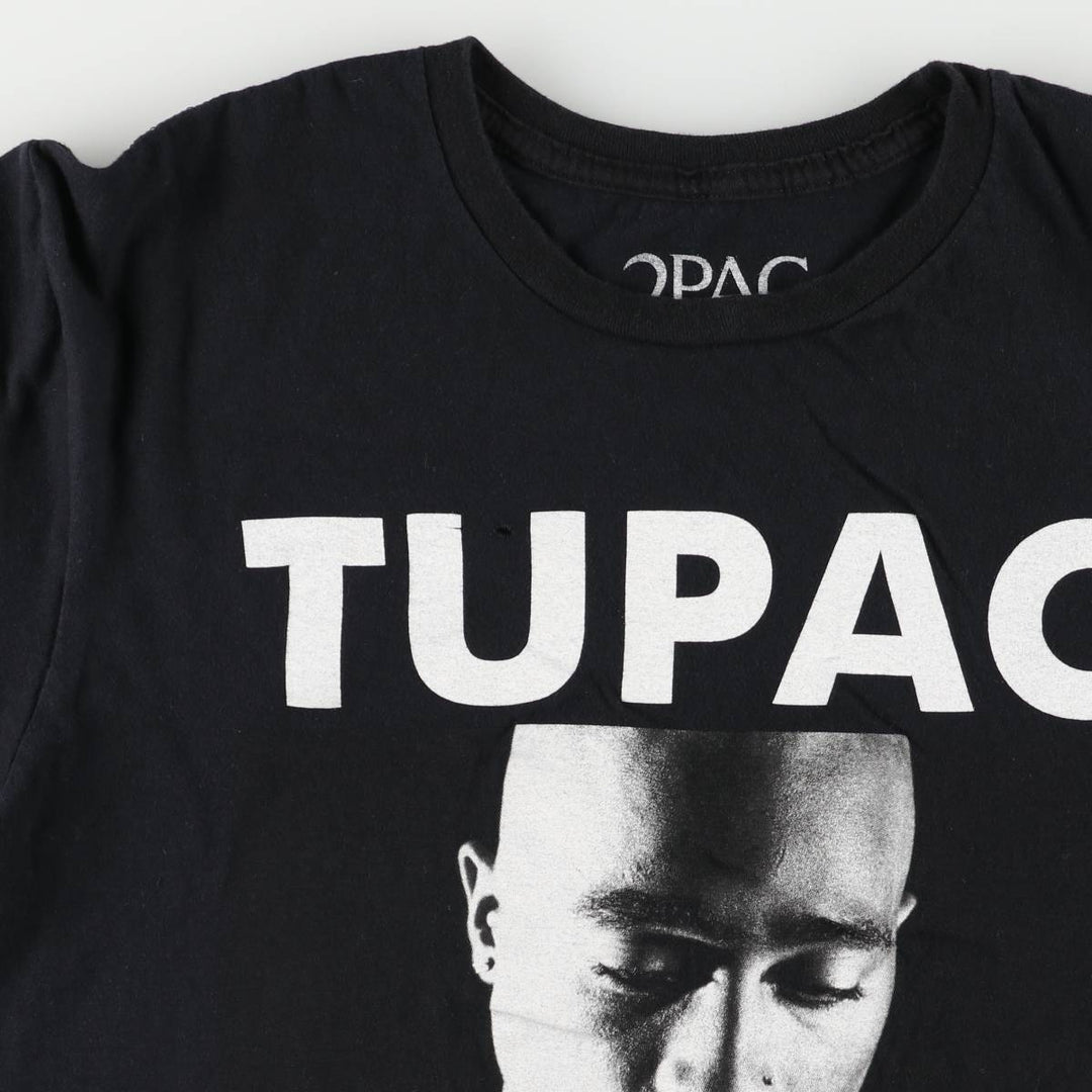 2pac rap t-shirt, men's size M cotton black type Vintage Second Hand