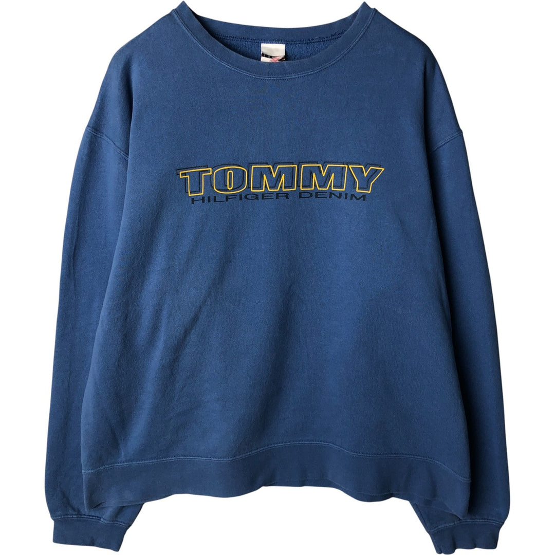Vintage 90'S Tommy Hilfiger logo sweatshirt, made in Canada, men's size XL cotton blue type Vintage Second Hand