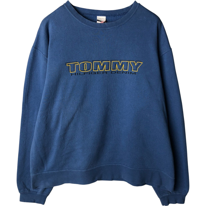 Vintage 90'S Tommy Hilfiger logo sweatshirt, made in Canada, men's size XL cotton blue type Vintage Second Hand