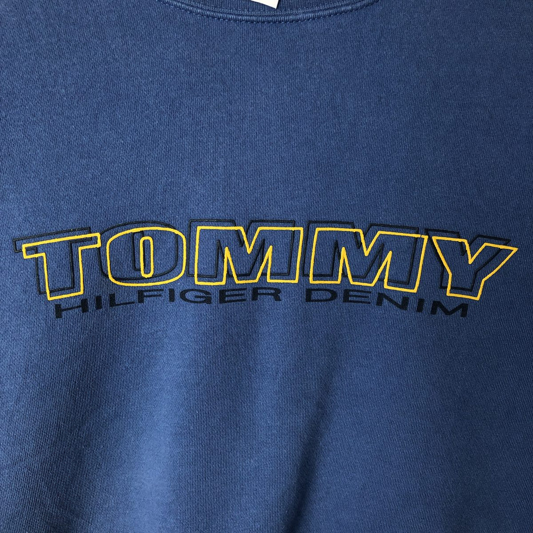 Vintage 90'S Tommy Hilfiger logo sweatshirt, made in Canada, men's size XL cotton blue type Vintage Second Hand