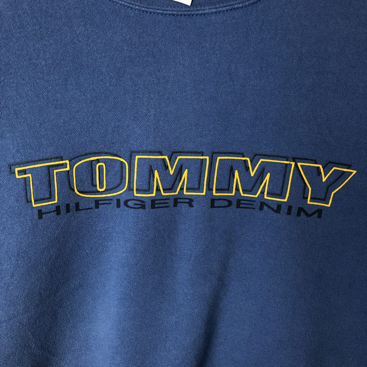 Vintage 90'S Tommy Hilfiger logo sweatshirt, made in Canada, men's size XL cotton blue type Vintage Second Hand