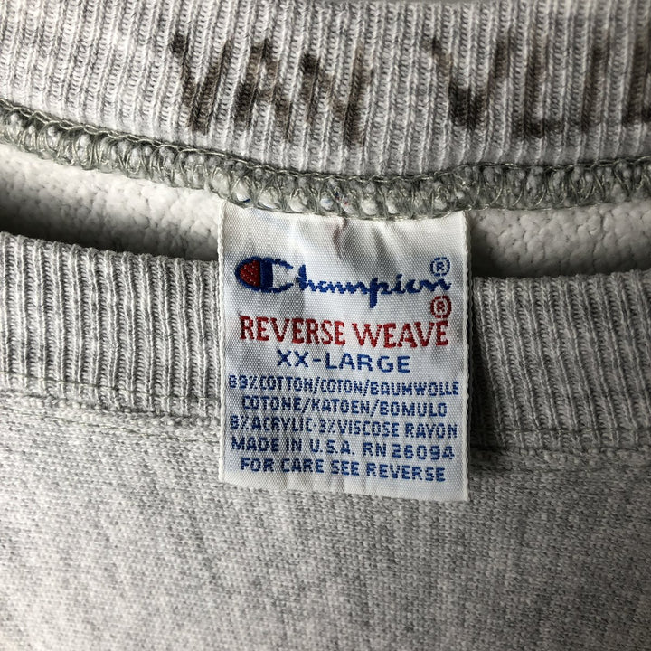 90'S Champion Reverse Weave University of Minnesota College Sweatshirt with Embroidered Tag, Made in USA, Men's Size XXL cotton gray type Vintage Second Hand