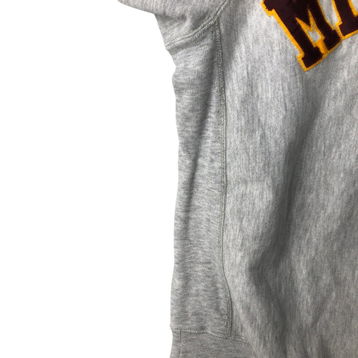 90'S Champion Reverse Weave University of Minnesota College Sweatshirt with Embroidered Tag, Made in USA, Men's Size XXL cotton gray type Vintage Second Hand