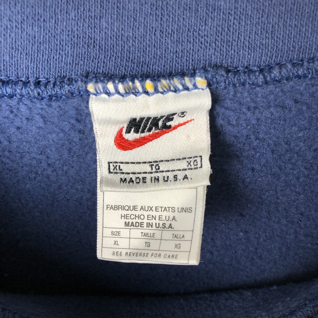 90'S Nike One Point Logo Sweatshirt Trainer Made in USA Men's XL Vintage cotton Navy blue Vintage Second Hand