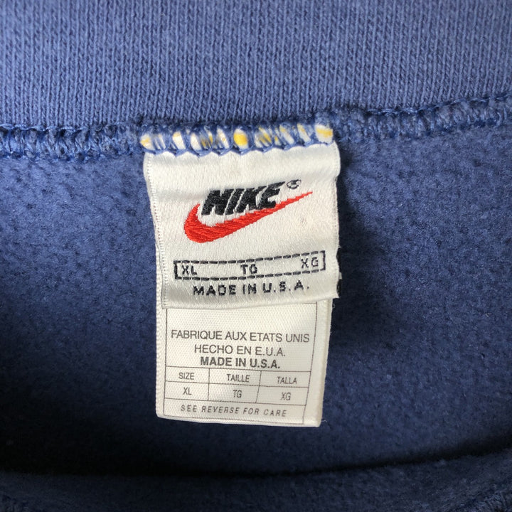 90'S Nike One Point Logo Sweatshirt Trainer Made in USA Men's XL Vintage cotton Navy blue Vintage Second Hand