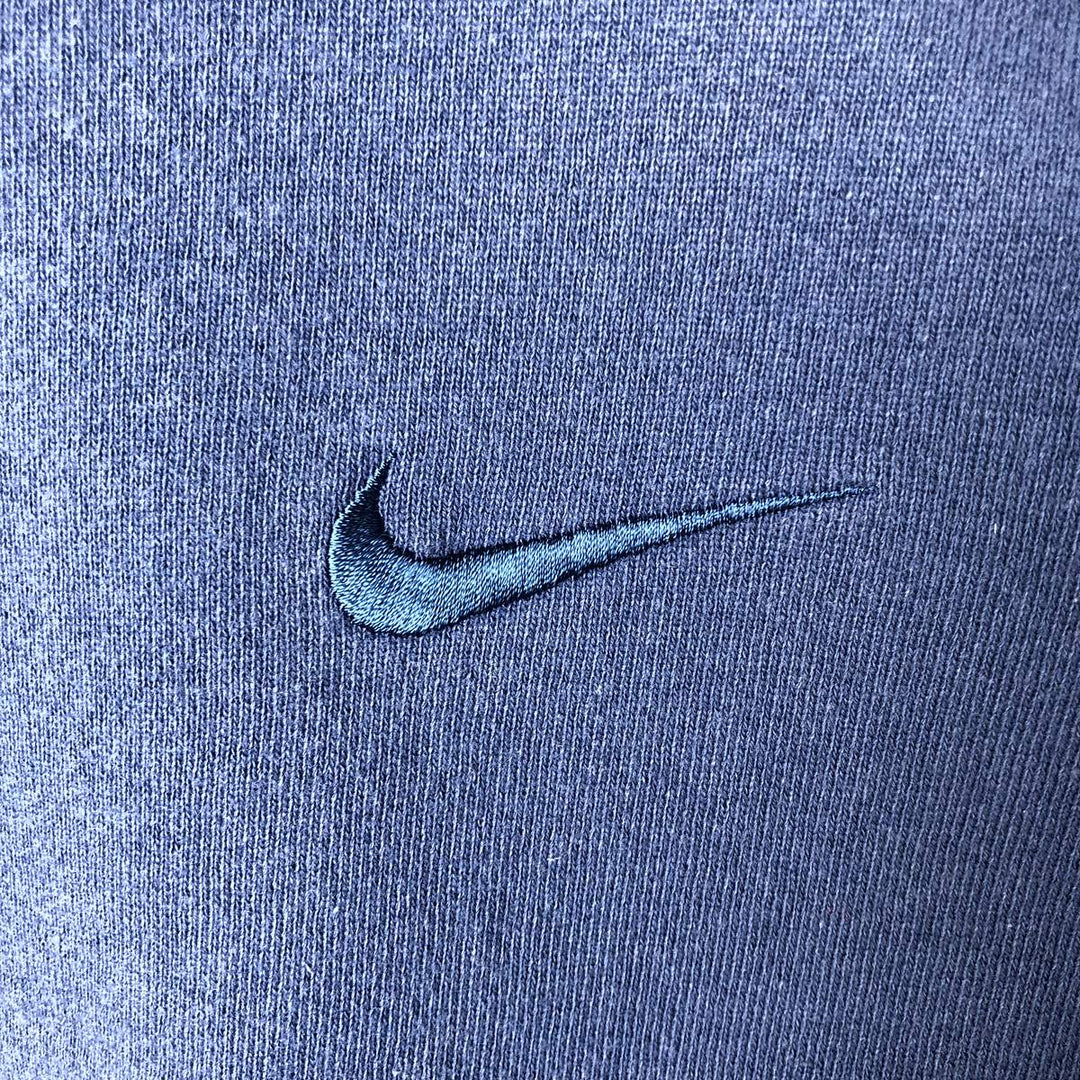 90'S Nike One Point Logo Sweatshirt Trainer Made in USA Men's XL Vintage cotton Navy blue Vintage Second Hand