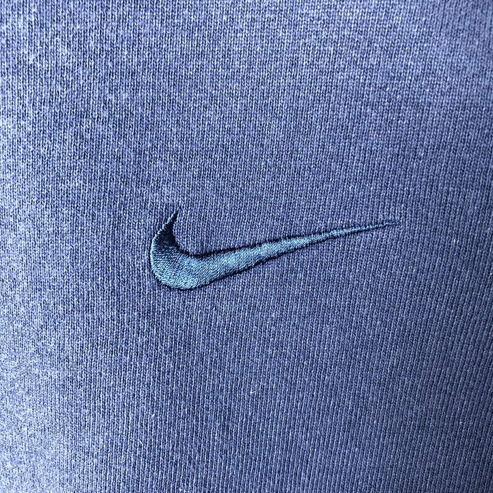 90'S Nike One Point Logo Sweatshirt Trainer Made in USA Men's XL Vintage cotton Navy blue Vintage Second Hand