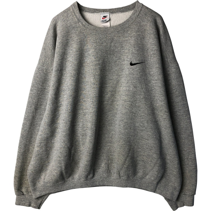 Vintage 90'S Nike One-Point Logo Sweatshirt, Made in USA, Men's XXL cotton gray type Vintage Second Hand