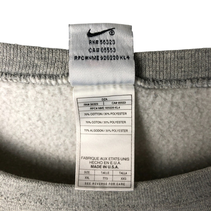 Vintage 90'S Nike One-Point Logo Sweatshirt, Made in USA, Men's XXL cotton gray type Vintage Second Hand