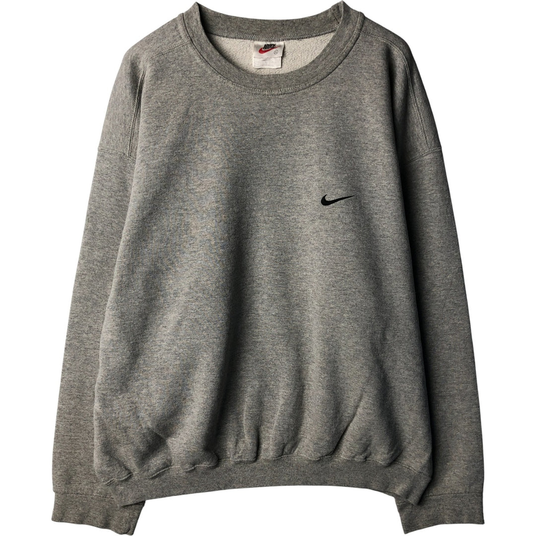 90'S Nike One Point Logo Sweatshirt, Men's XL Size Vintage cotton gray type Vintage Second Hand
