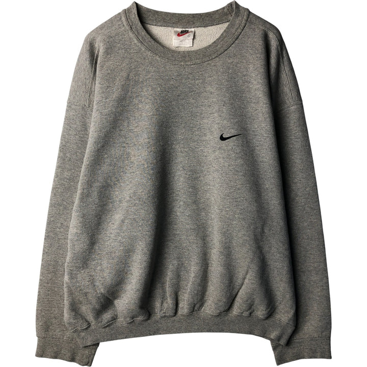 90'S Nike One Point Logo Sweatshirt, Men's XL Size Vintage cotton gray type Vintage Second Hand