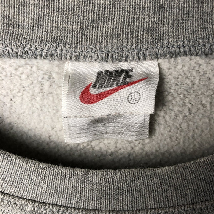 90'S Nike One Point Logo Sweatshirt, Men's XL Size Vintage cotton gray type Vintage Second Hand
