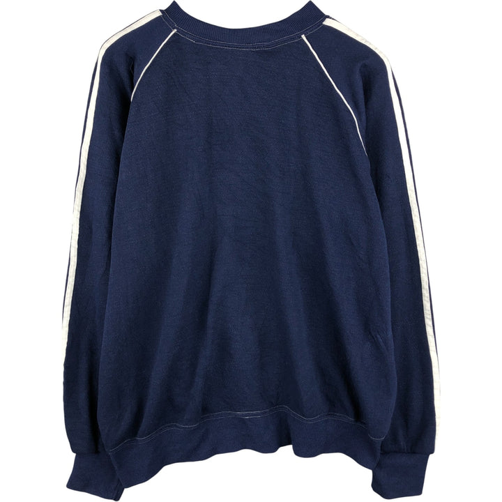 Vintage 1980'S Adidas One-Point Logo Sweatshirt, Made in USA, Men's XL cotton navy blue type Vintage Second Hand