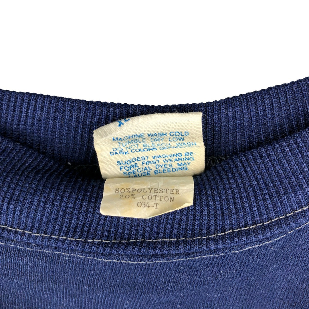 Vintage 1980'S Adidas One-Point Logo Sweatshirt, Made in USA, Men's XL cotton navy blue type Vintage Second Hand
