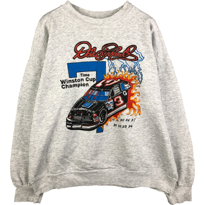 90'S Printed Sweatshirt, Made in USA, Men's Size XL cotton white type Vintage Second Hand