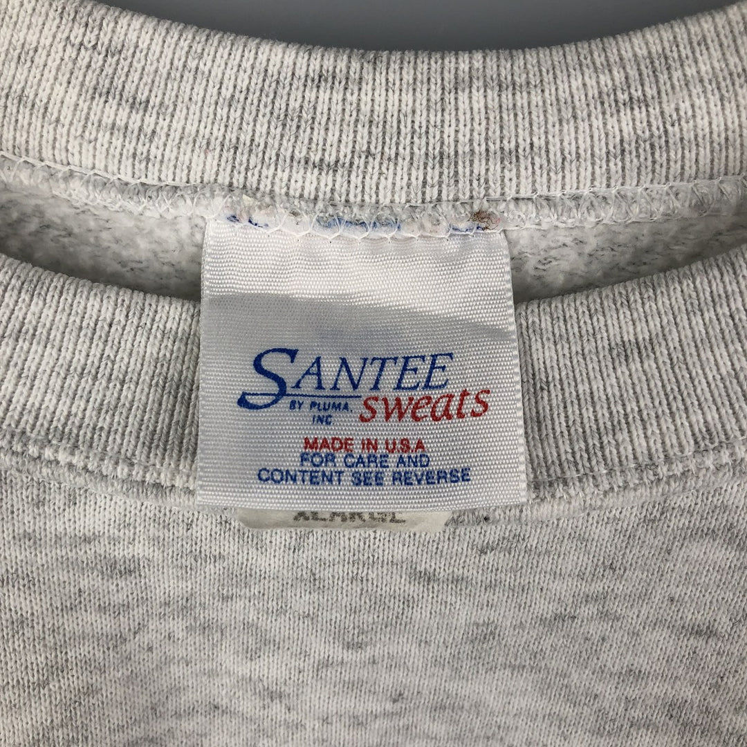 SANTEE SWEATS Printed Sweatshirt, Made in USA, Men's XL cotton white type Vintage Second Hand