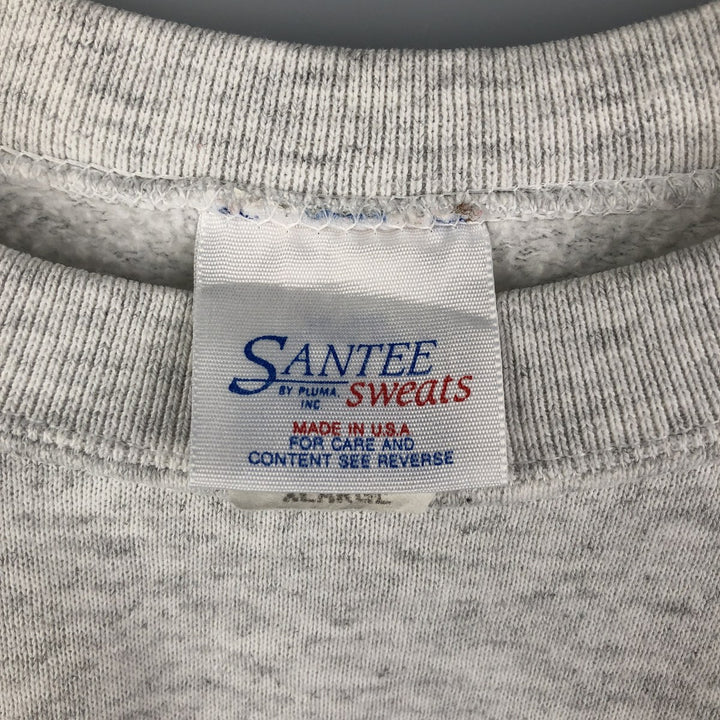 SANTEE SWEATS Printed Sweatshirt, Made in USA, Men's XL cotton white type Vintage Second Hand
