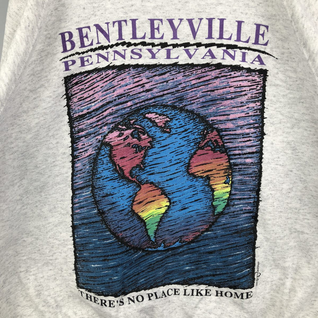SANTEE SWEATS Printed Sweatshirt, Made in USA, Men's XL cotton white type Vintage Second Hand
