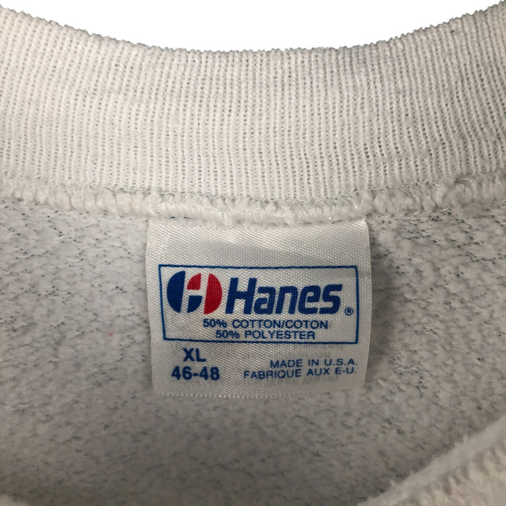 Vintage 80'S Hanes Blue Tag Printed Sweatshirt, Made in USA, Men's XL cotton white type Vintage Second Hand