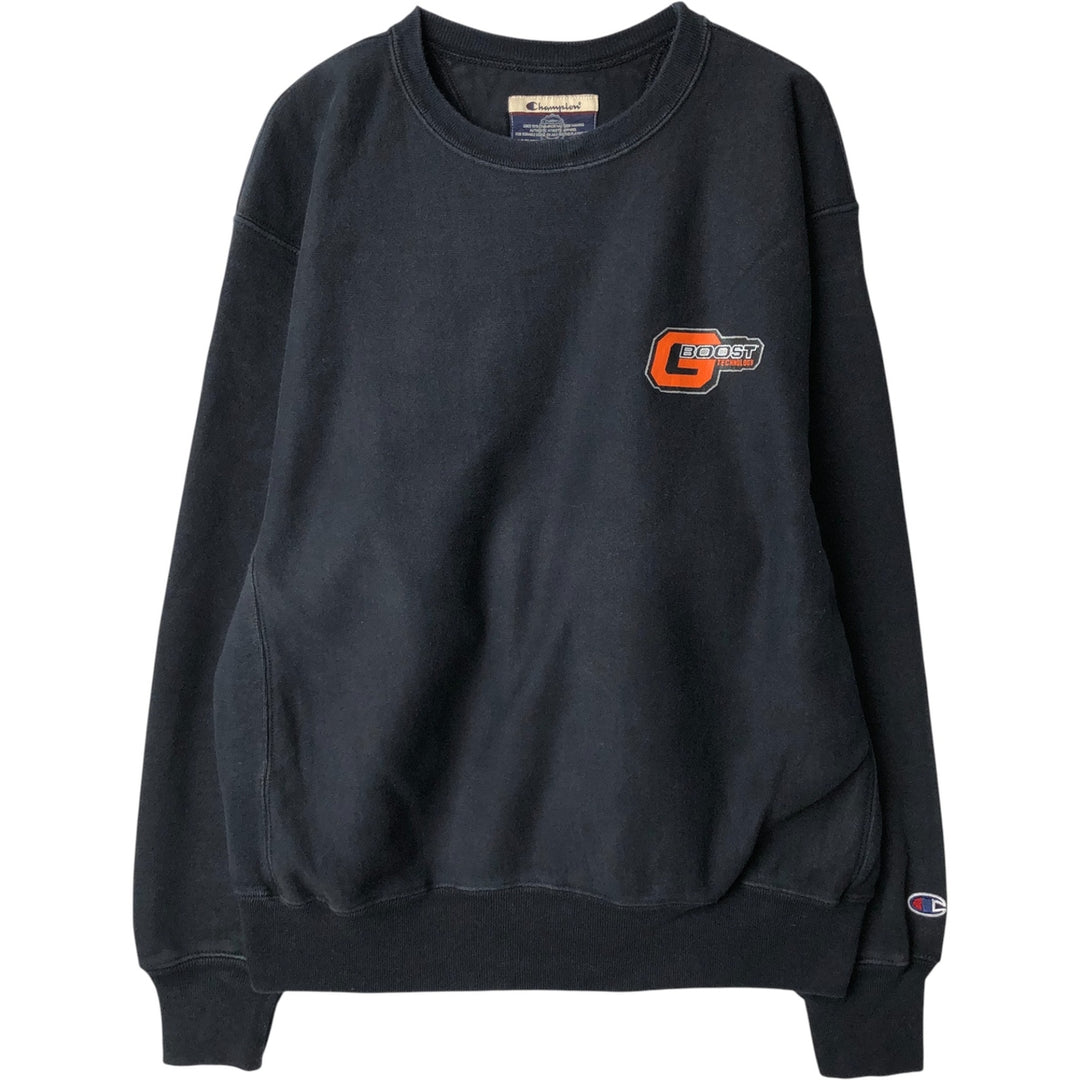 2000'S Champion Premium Reverse Weave G-Boost Technology Advertising Sweatshirt cotton black type Vintage Second Hand