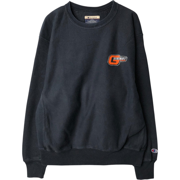 2000'S Champion Premium Reverse Weave G-Boost Technology Advertising Sweatshirt cotton black type Vintage Second Hand
