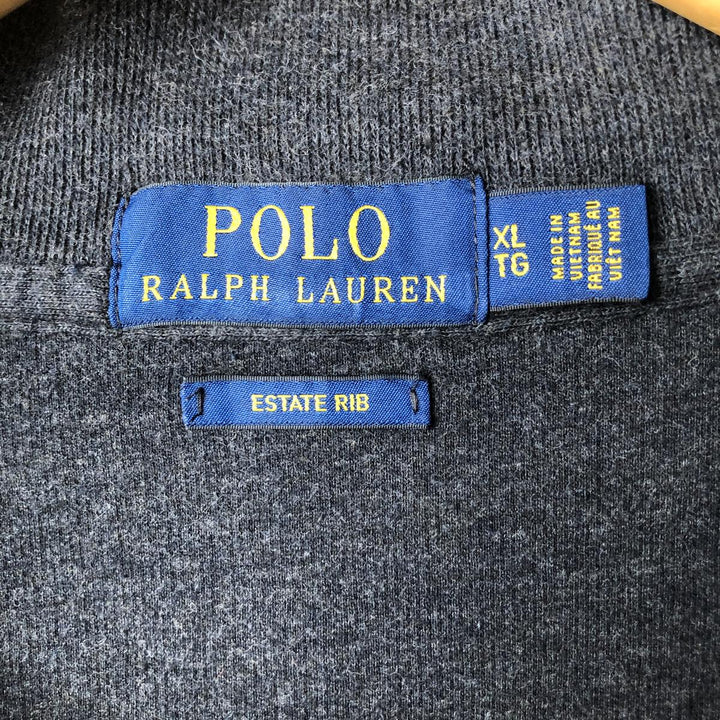 Ralph Lauren POLO RALPH LAUREN Half-Zip Sweatshirt, Men's XL cotton black type Vintage Second Hand