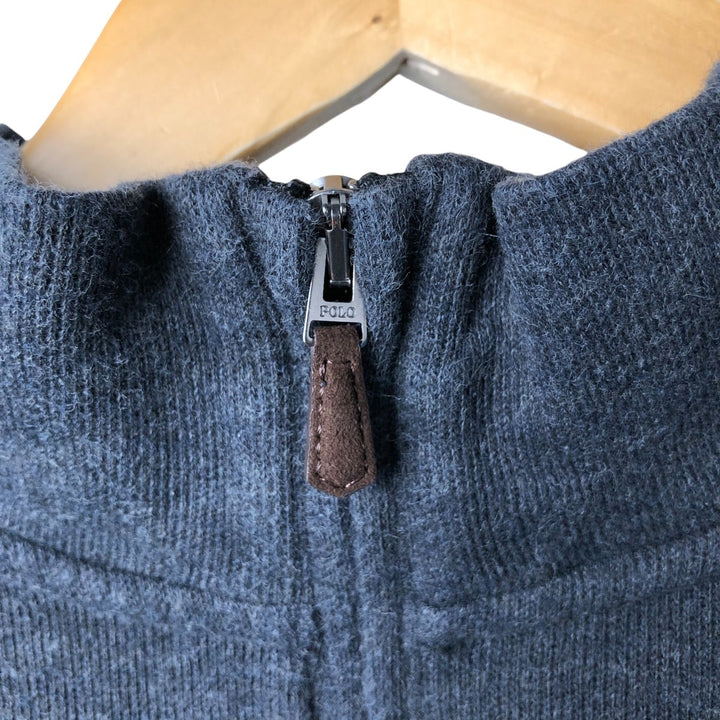 Ralph Lauren POLO RALPH LAUREN Half-Zip Sweatshirt, Men's XL cotton black type Vintage Second Hand