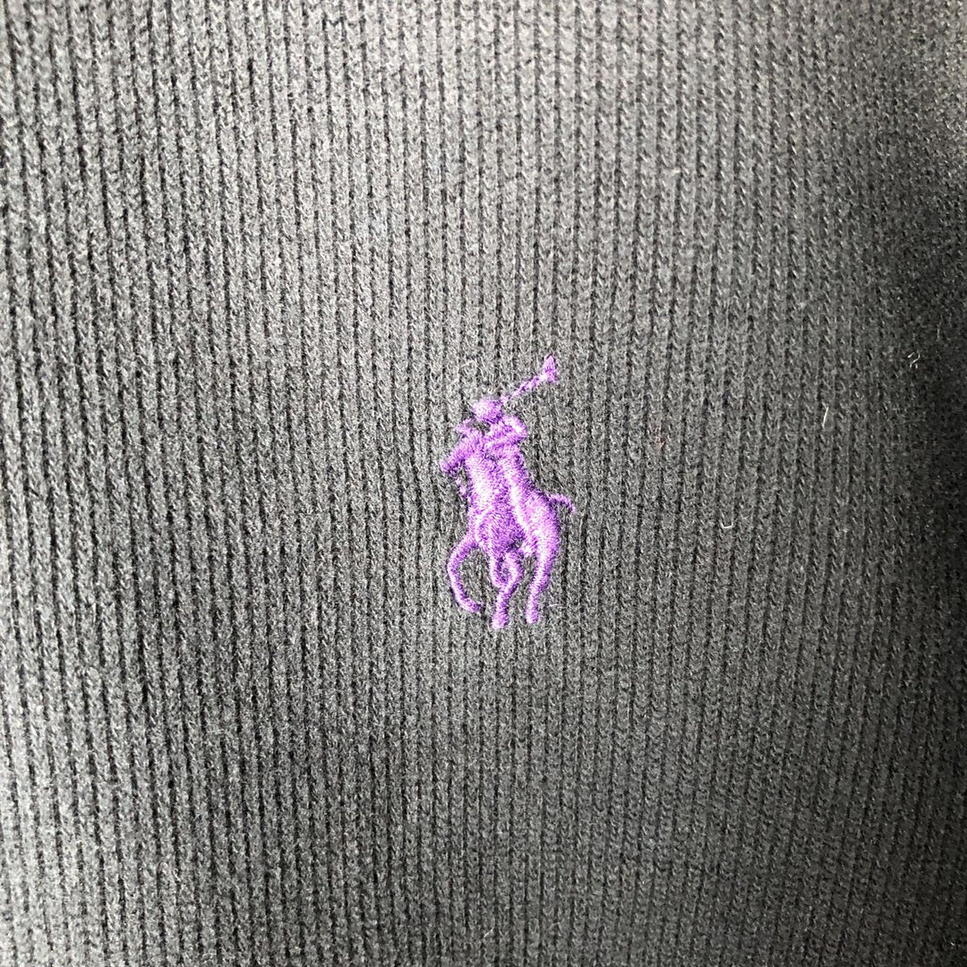 Ralph Lauren POLO by Ralph Lauren Half-Zip Sweatshirt, Men's Size L cotton black type Vintage Second Hand