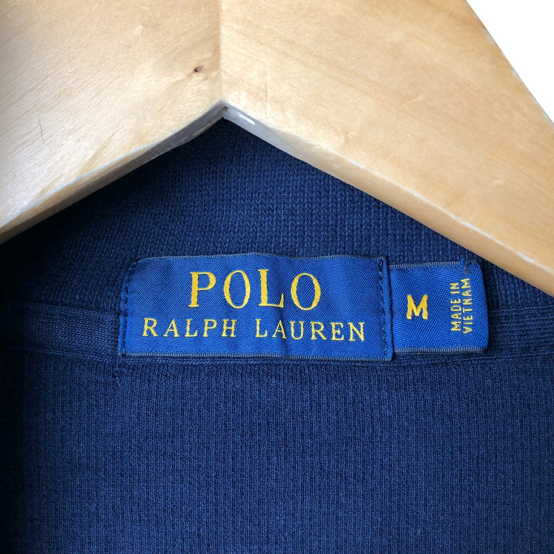 Ralph Lauren POLO RALPH LAUREN Half-zip sweatshirt, men's M size cotton navy blue type Vintage Second Hand