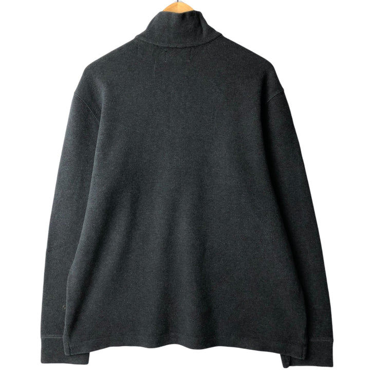 Ralph Lauren POLO by Ralph Lauren Half-Zip Sweatshirt, Men's Size L cotton Charcoal Vintage Second Hand