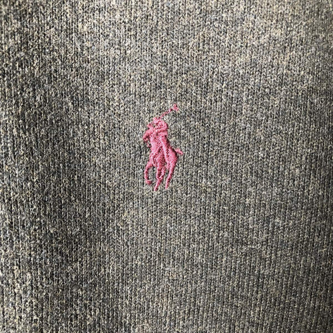 Ralph Lauren POLO by Ralph Lauren Half-Zip Sweatshirt, Men's Size L cotton Charcoal Vintage Second Hand