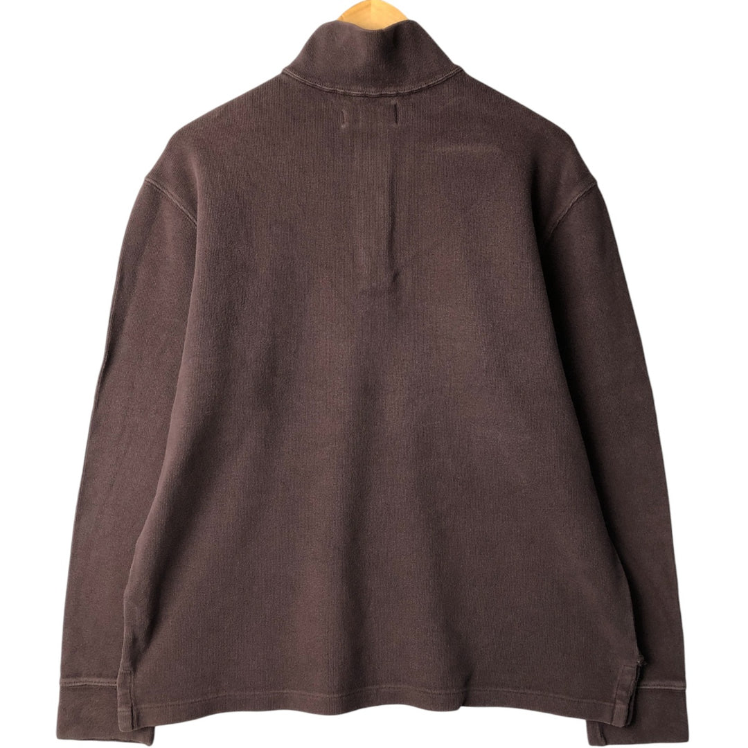Ralph Lauren POLO by Ralph Lauren Half-Zip Sweatshirt, Men's M cotton brown type Vintage Second Hand