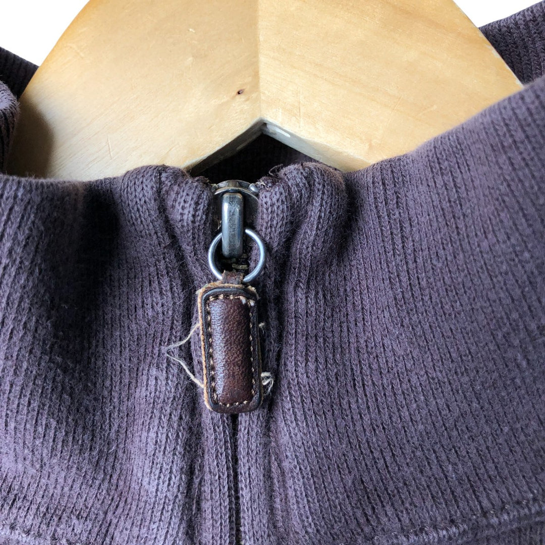 Ralph Lauren POLO by Ralph Lauren Half-Zip Sweatshirt, Men's M cotton brown type Vintage Second Hand