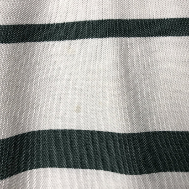 Vintage 90'S Ralph Lauren POLO by Ralph Lauren long-sleeved striped polo shirt, Made in USA, Men's XL cotton white type Vintage Second Hand