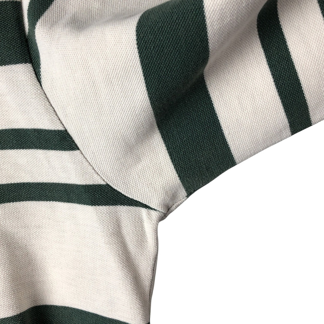 Vintage 90'S Ralph Lauren POLO by Ralph Lauren long-sleeved striped polo shirt, Made in USA, Men's XL cotton white type Vintage Second Hand