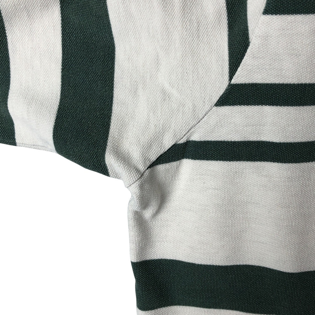Vintage 90'S Ralph Lauren POLO by Ralph Lauren long-sleeved striped polo shirt, Made in USA, Men's XL cotton white type Vintage Second Hand