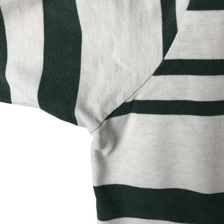 Vintage 90'S Ralph Lauren POLO by Ralph Lauren long-sleeved striped polo shirt, Made in USA, Men's XL cotton white type Vintage Second Hand