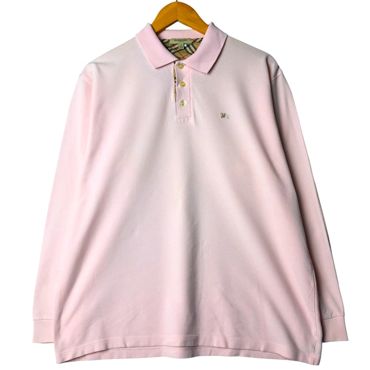 Burberry's BURBERRY LONDON long-sleeved polo shirt, made in the UK, men's size L cotton pink type Vintage Second Hand