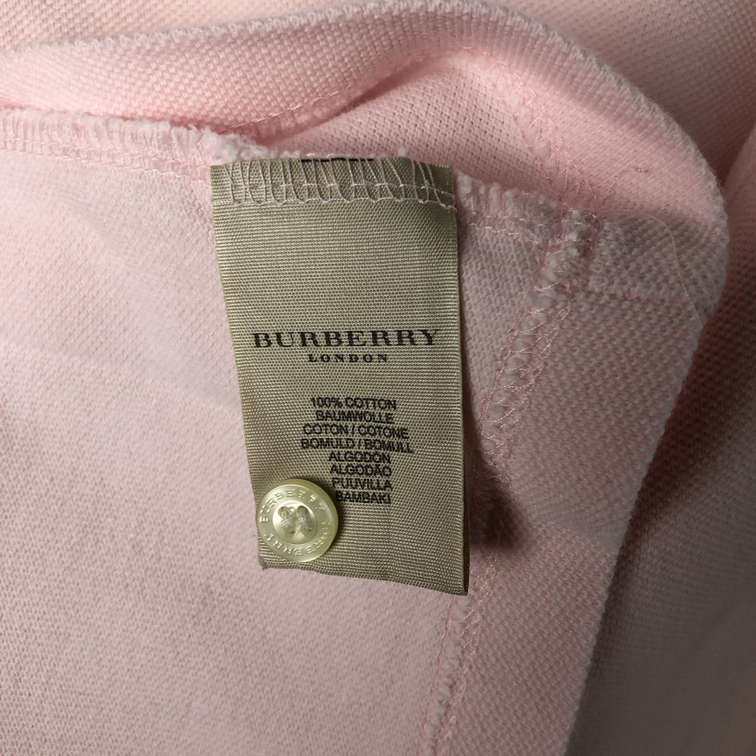 Burberry's BURBERRY LONDON long-sleeved polo shirt, made in the UK, men's size L cotton pink type Vintage Second Hand