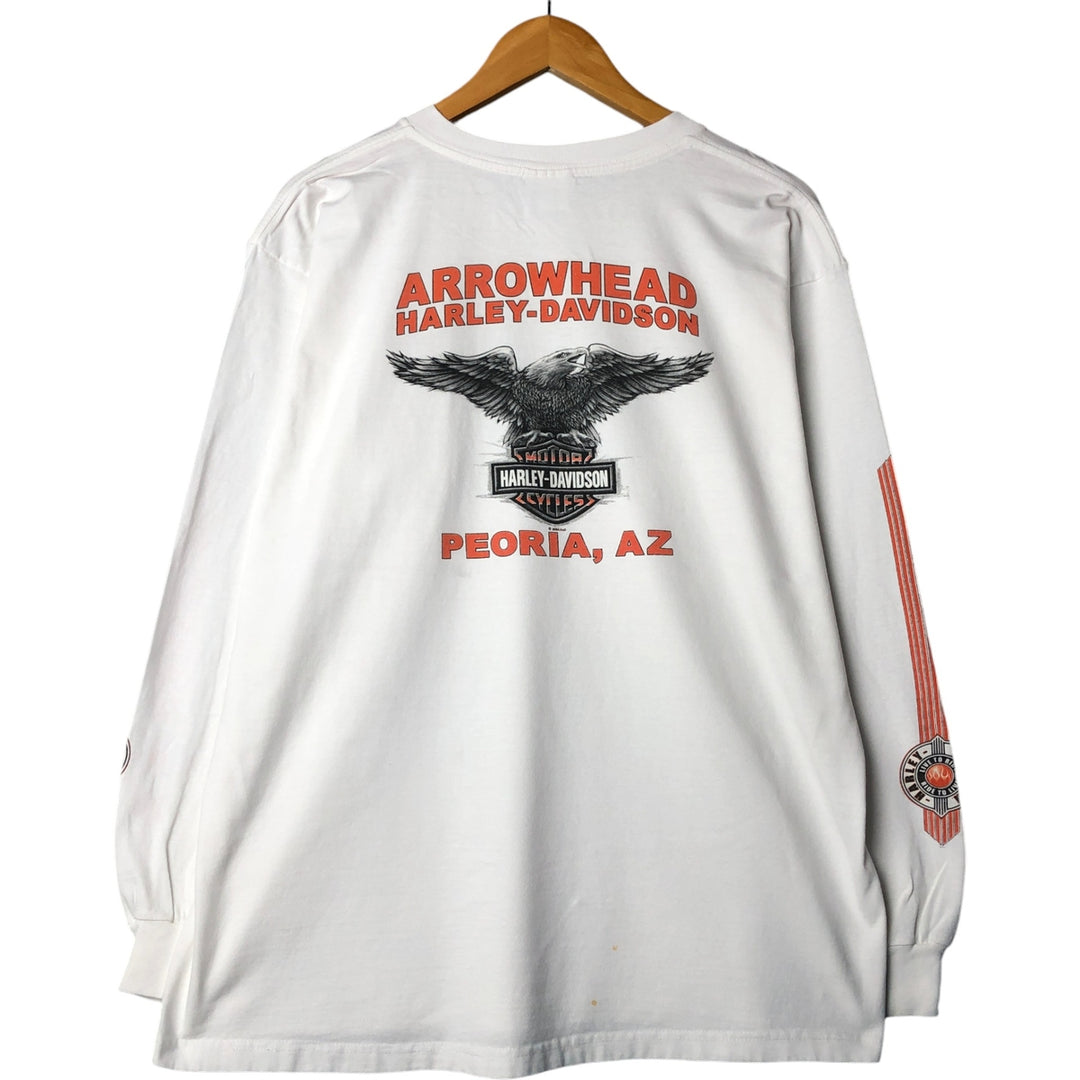 00'S Harley-Davidson Long Sleeve T-Shirt Made in USA Men's XL cotton white type Vintage Second Hand