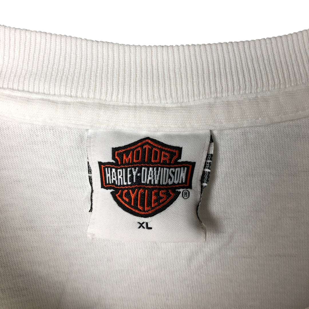 00'S Harley-Davidson Long Sleeve T-Shirt Made in USA Men's XL cotton white type Vintage Second Hand