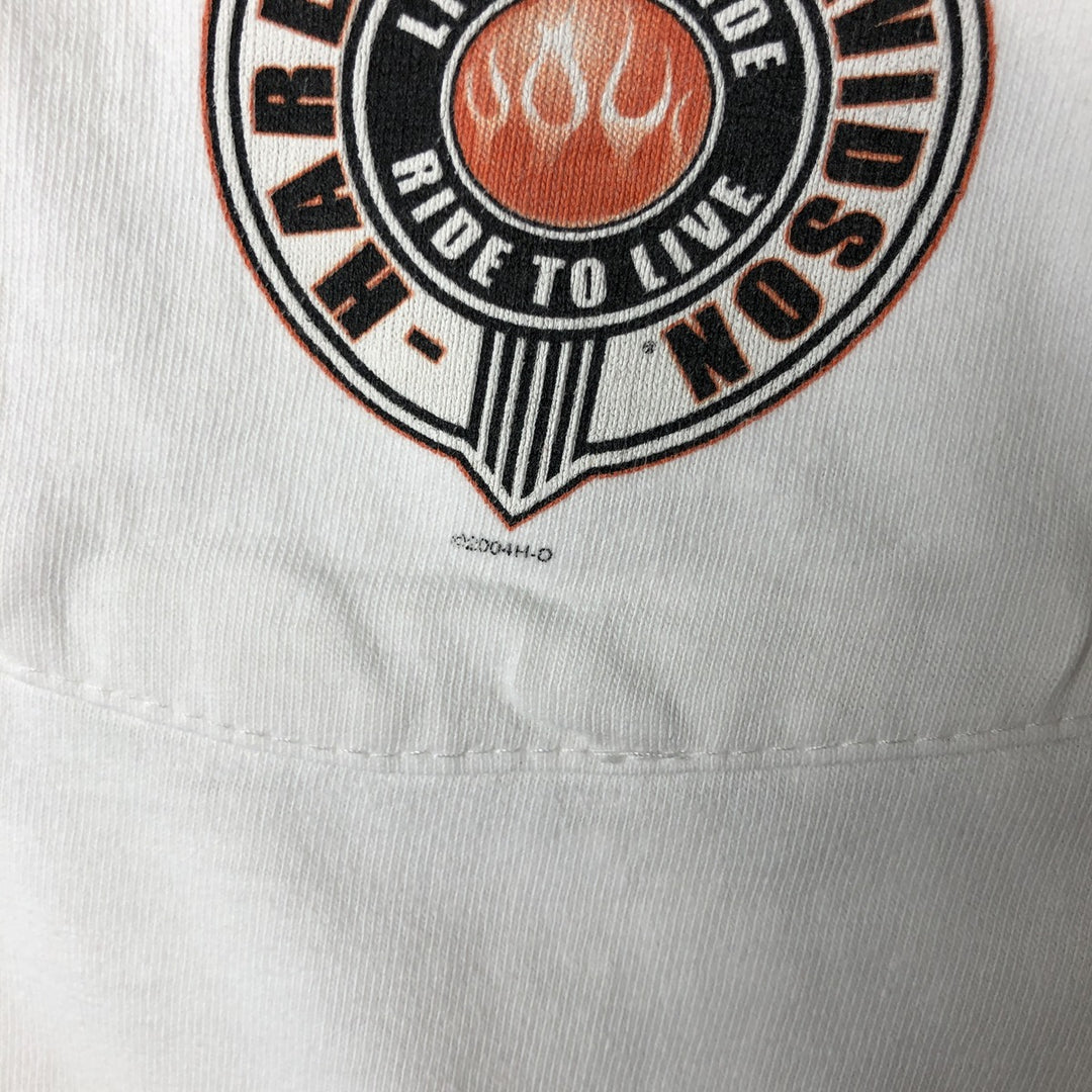 00'S Harley-Davidson Long Sleeve T-Shirt Made in USA Men's XL cotton white type Vintage Second Hand